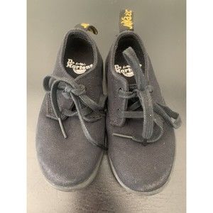 kids Doc Marten Kacy Sneaker Casual Black Canvas Low Top Size 8 unisex
